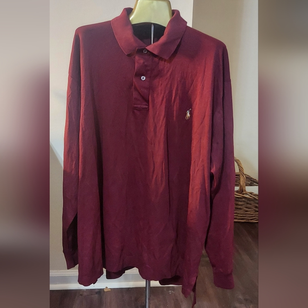 ! Ralph Lauren Pima Cotton Long Sleeve Polo,  2XB